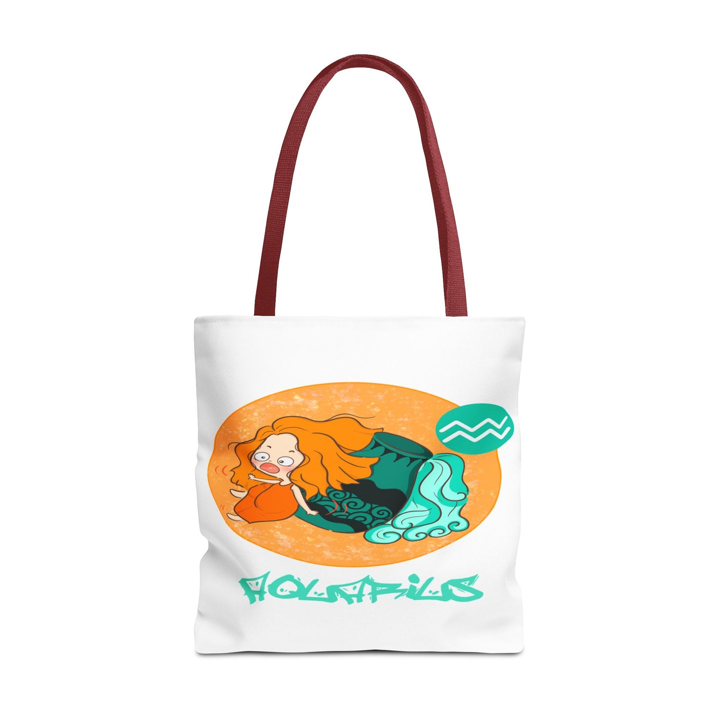 Aqaurius Chibi Water Bearer White Tote Bag, 3 Sizes