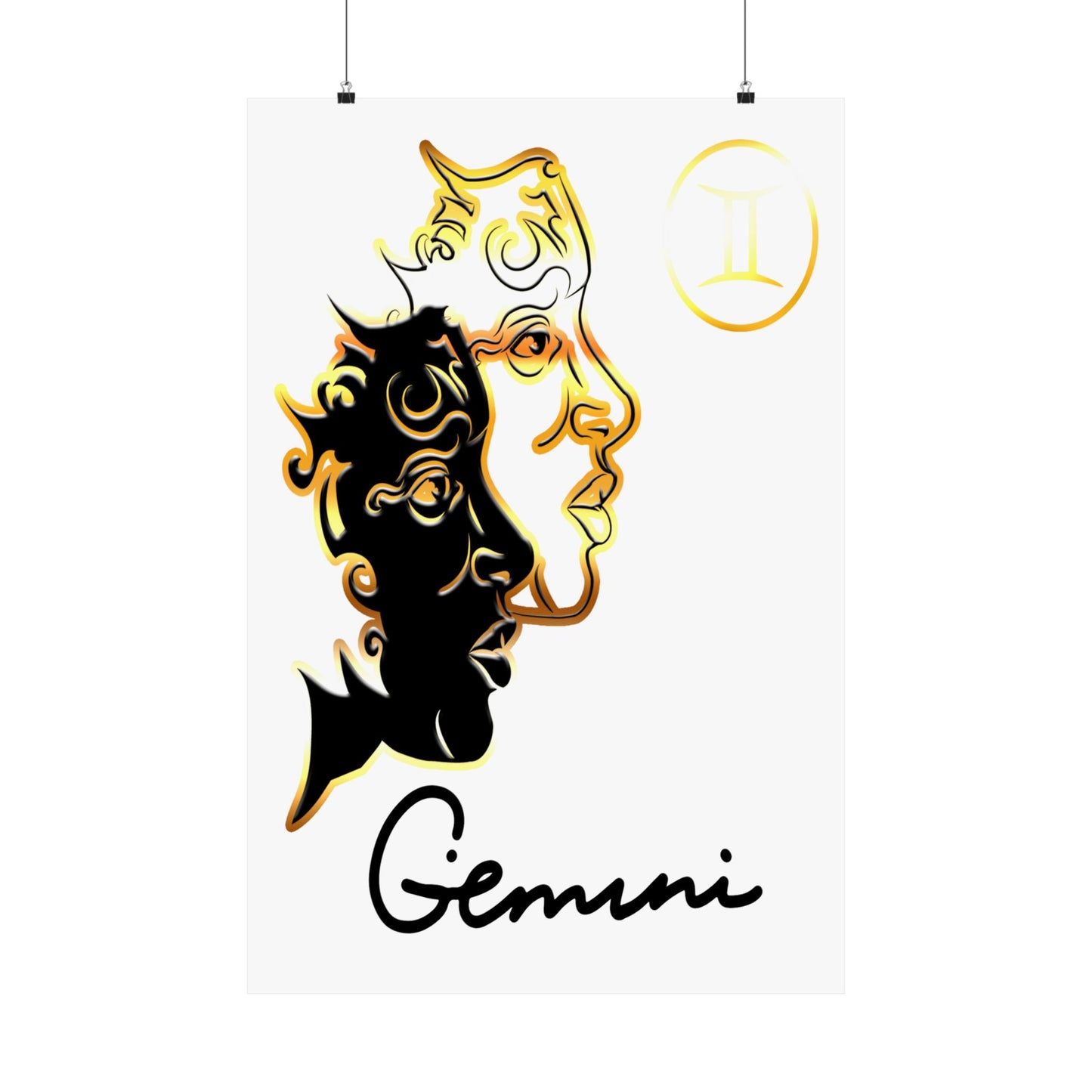 Gemini Twins, Matte Vertical Posters (White)