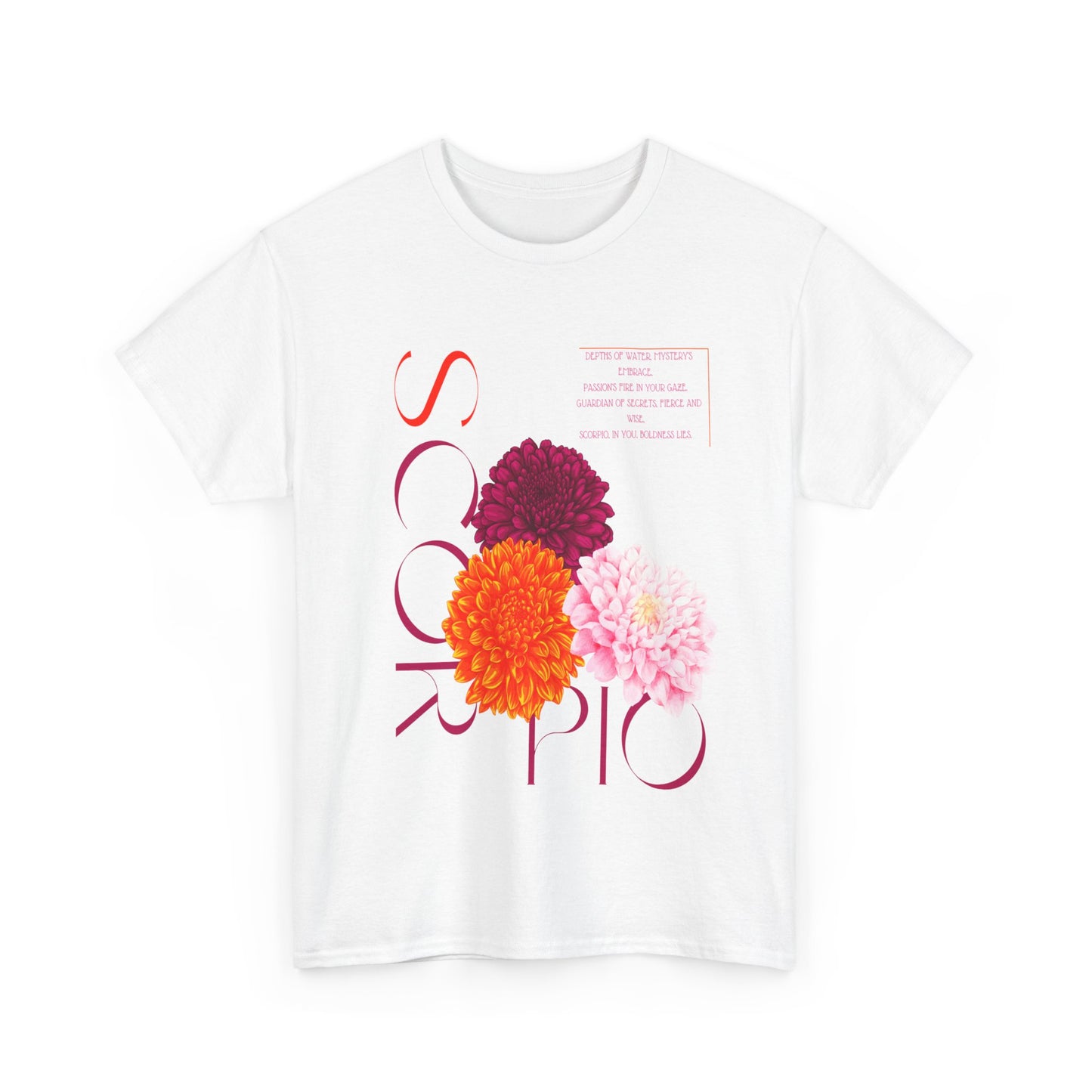 Scorpio Chrysanthemums, Unisex Heavy Cotton Tee