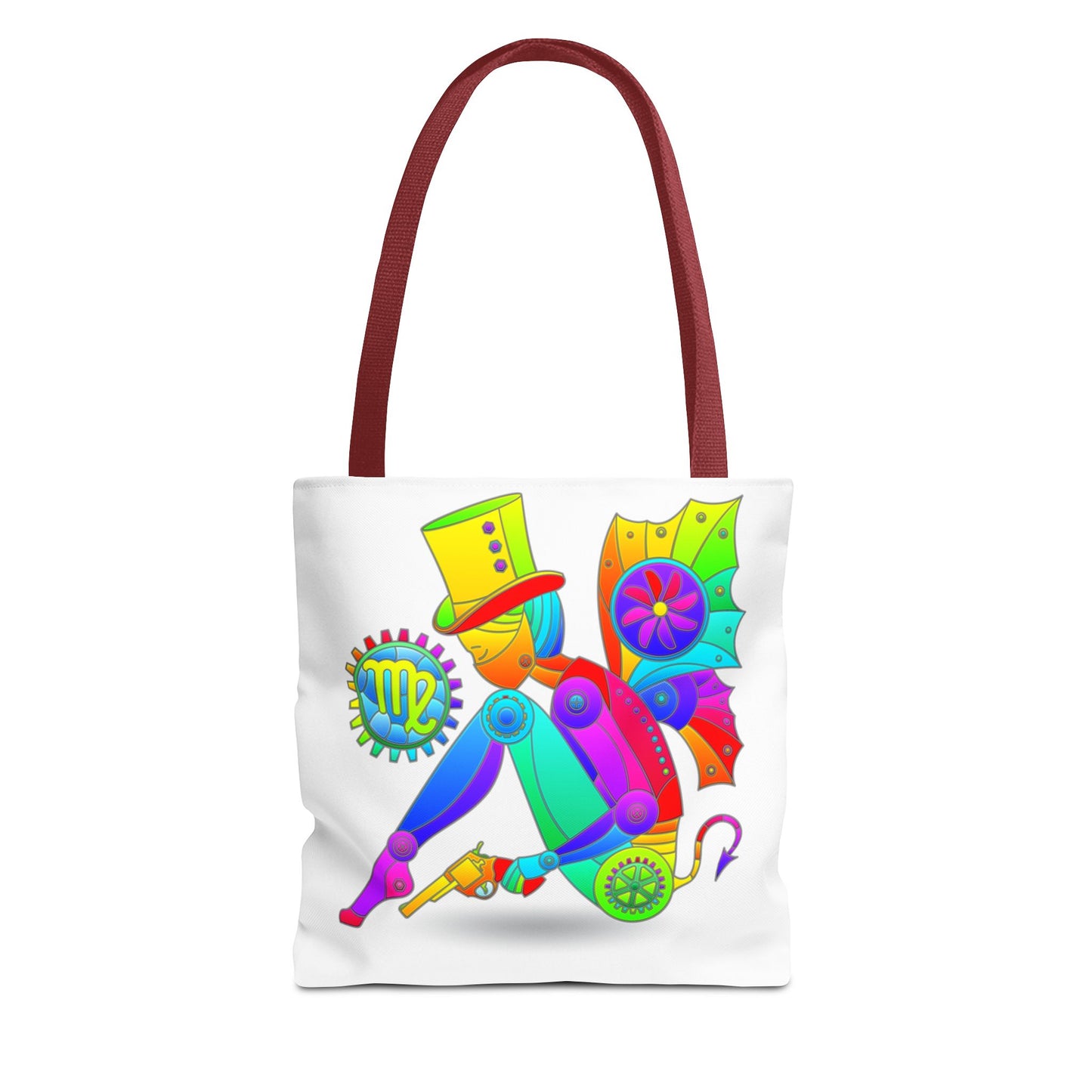 Virgo Rainbow Steampunk, White Tote Bag