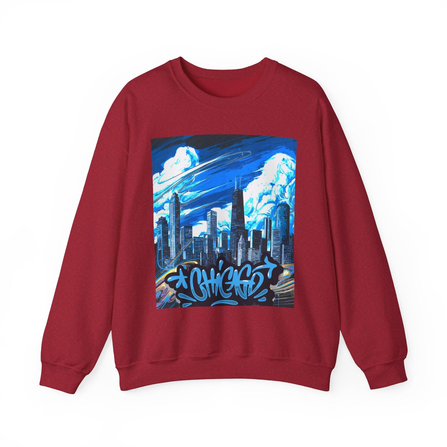 Chicago Graffiti Skyline, Unisex Heavy Blend™ Crewneck Sweatshirt