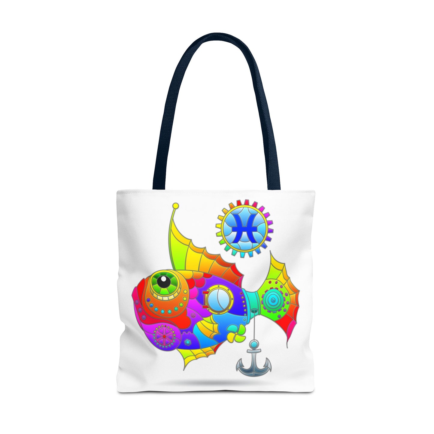 Pisces Rainbow Steampunk, White Tote Bag