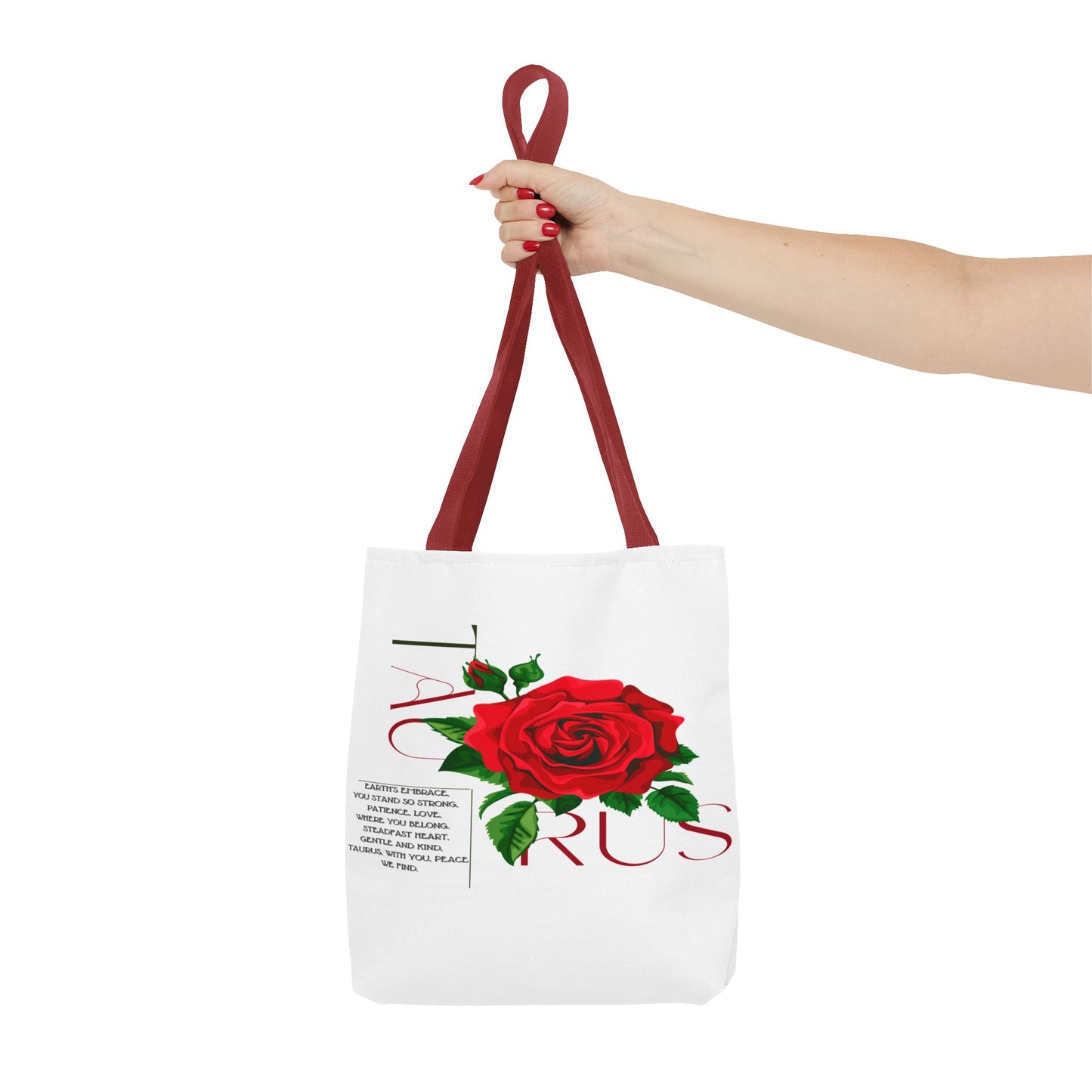 Taurus Rose White Tote Bag, 3 Sizes