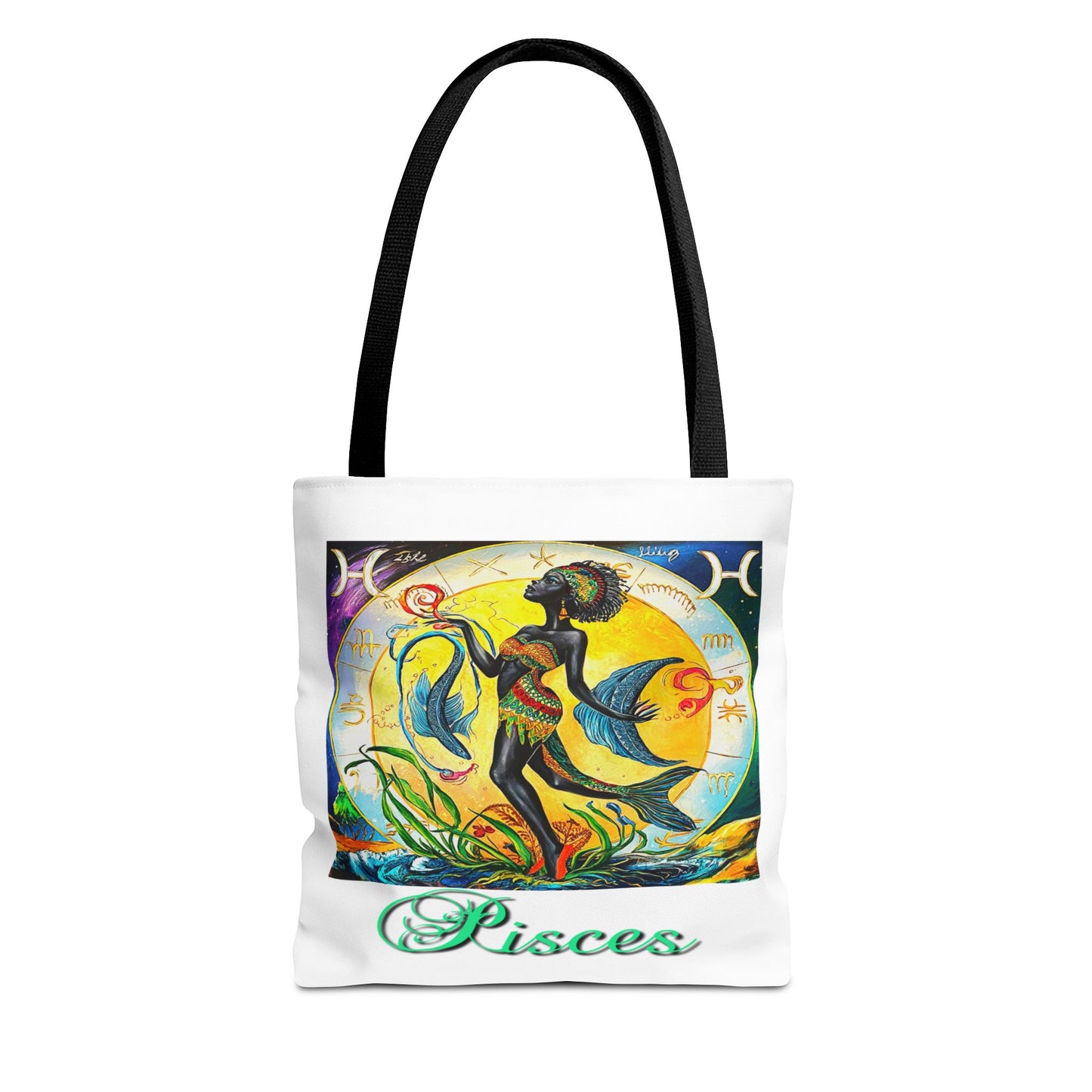 Pisces White Tote Bag, 3 Sizes