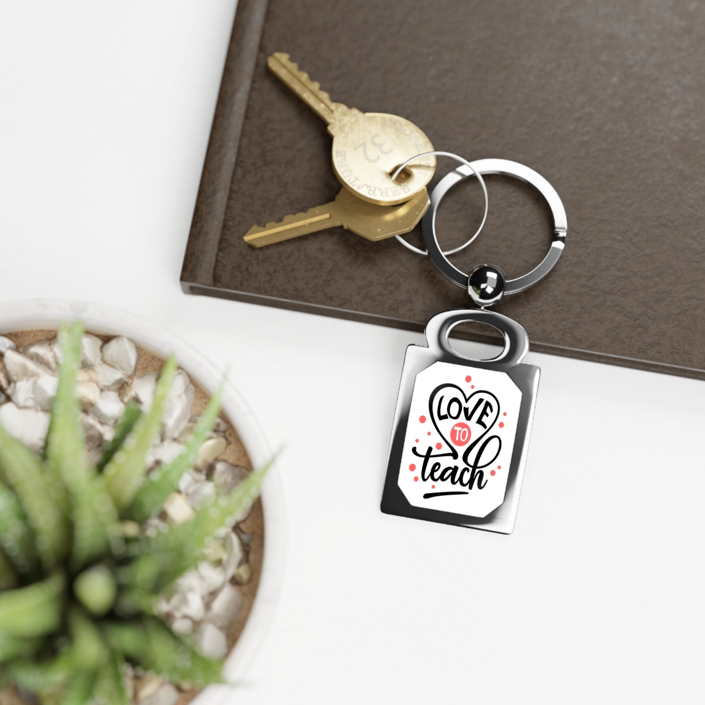 Love to Teach, Rectangle Photo Keyring