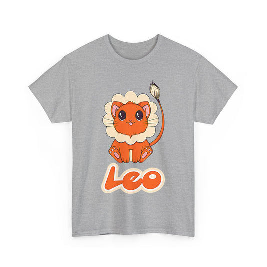 Leo Anime Cat, Unisex Heavy Cotton Tee