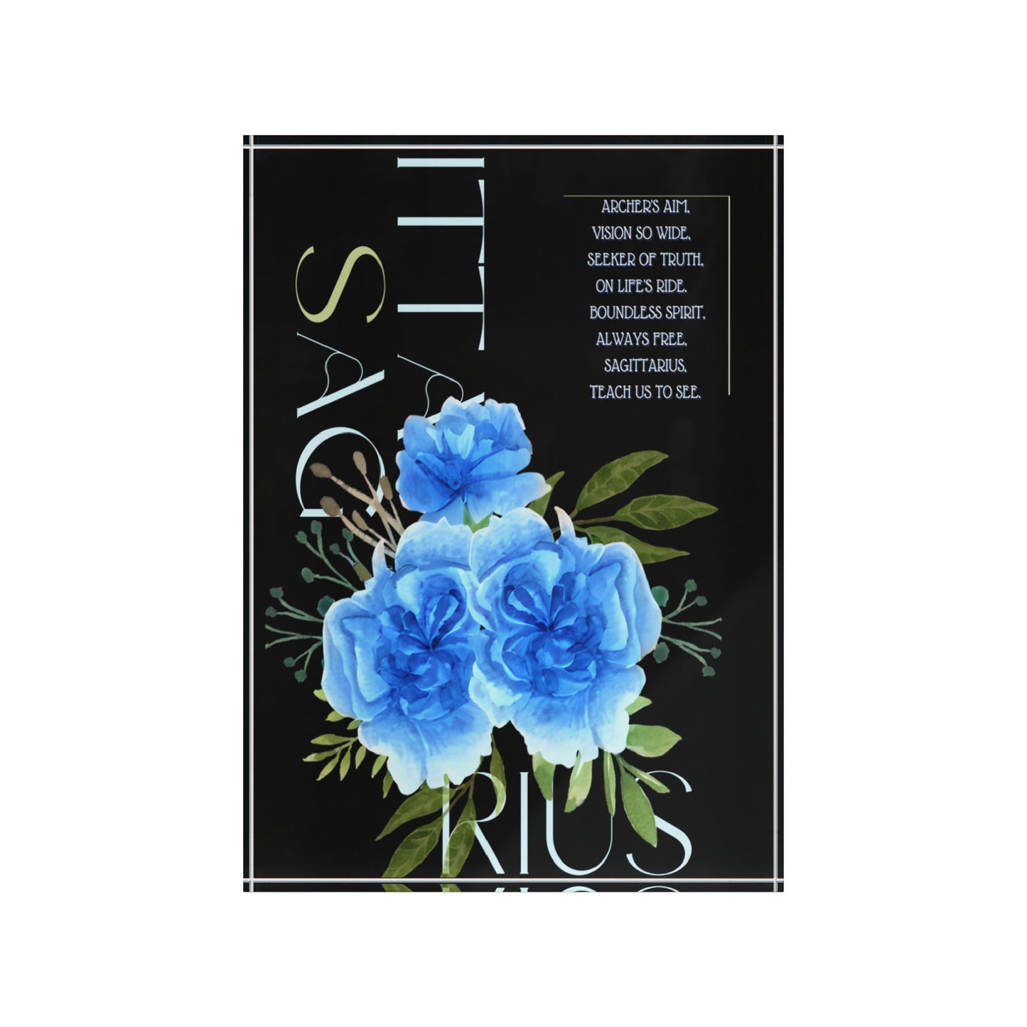 Sagittarius Blue Carnations, Photo Block (Black)