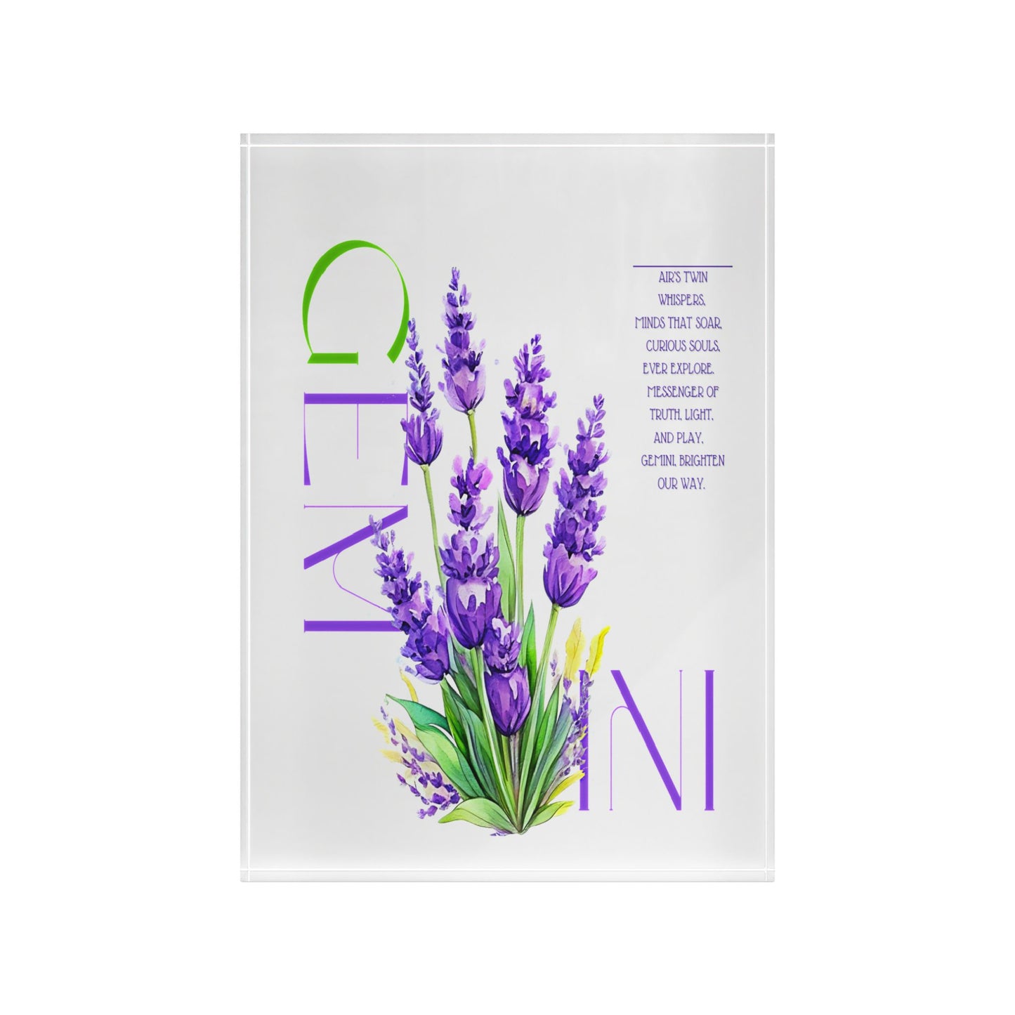 Gemini Lavender, Photo Block (White)