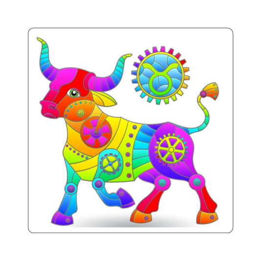 Taurus Rainbow Steampunk, Kiss-Cut Stickers