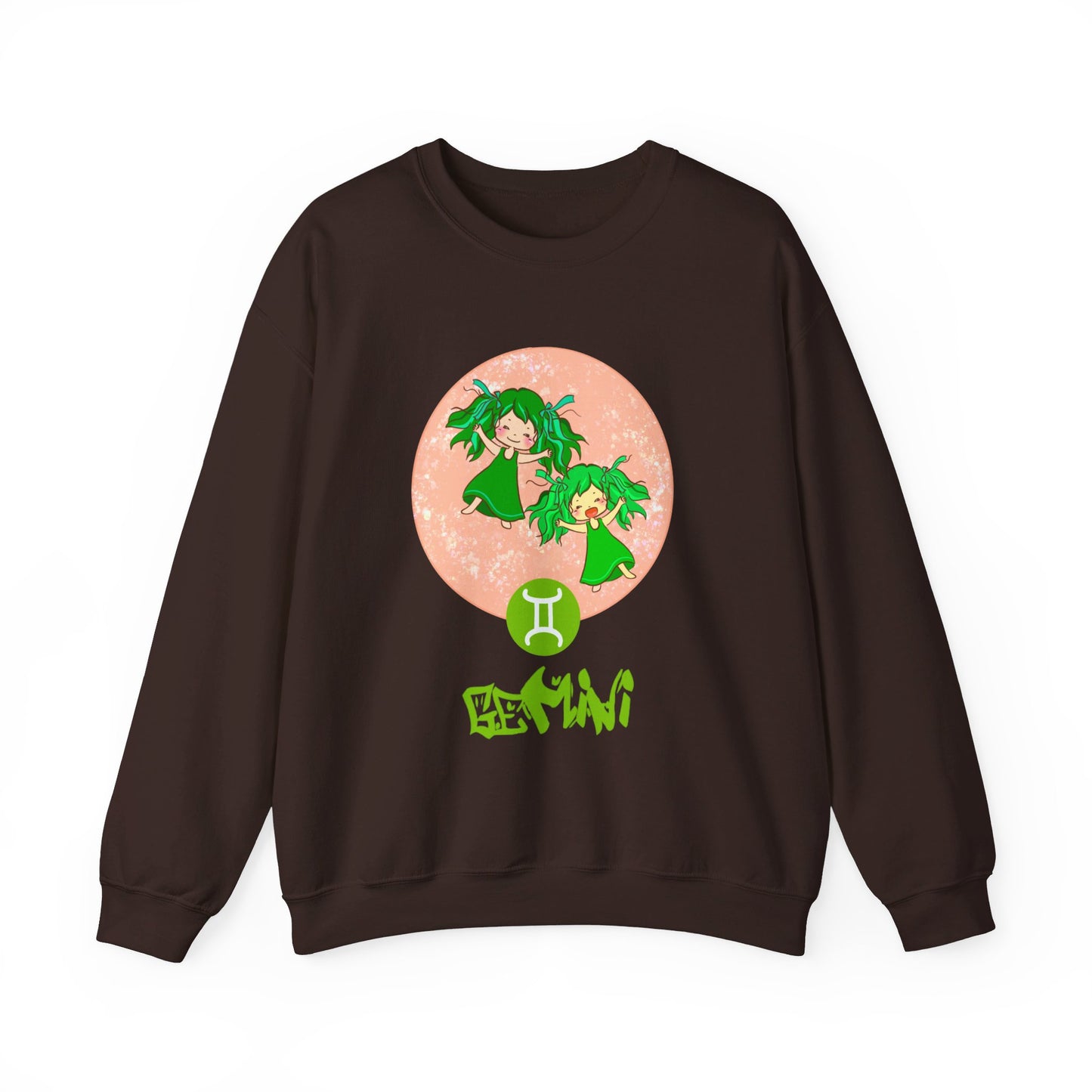 Gemini Chibi Twin Girls, Unisex Heavy Blend™ Crewneck Sweatshirt