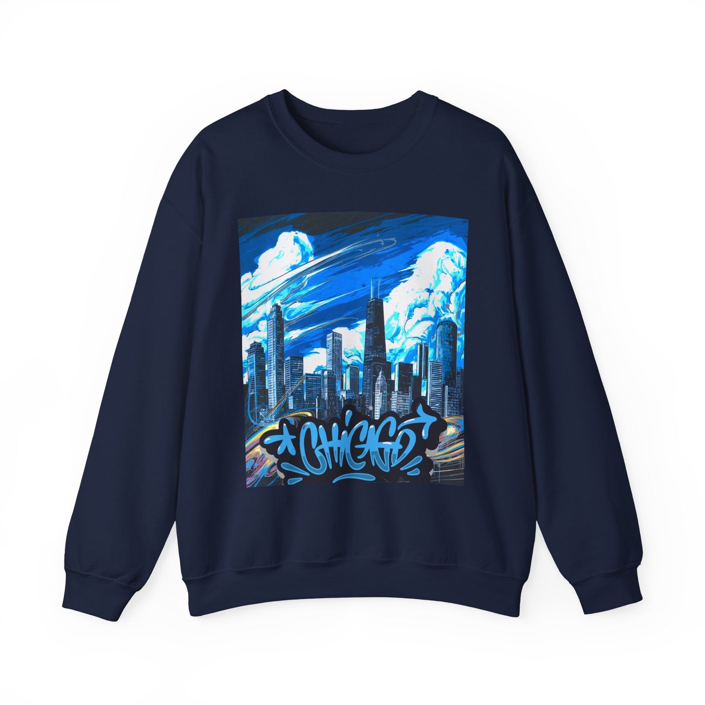 Chicago Graffiti Skyline, Unisex Heavy Blend™ Crewneck Sweatshirt