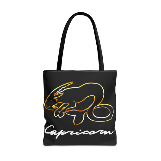 Capricorn Goat Black Tote Bag, 3 Sizes