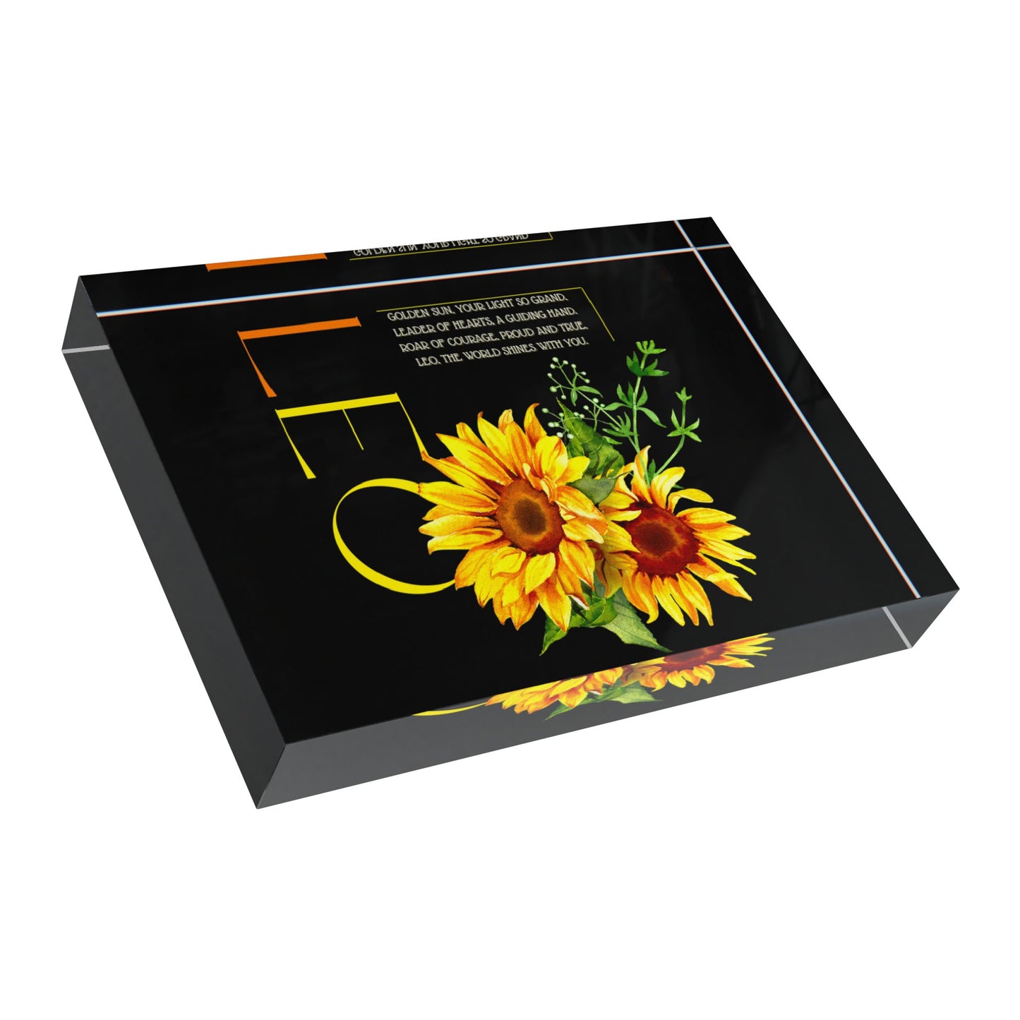 Leo Sunflowers, Photo Block (Black)