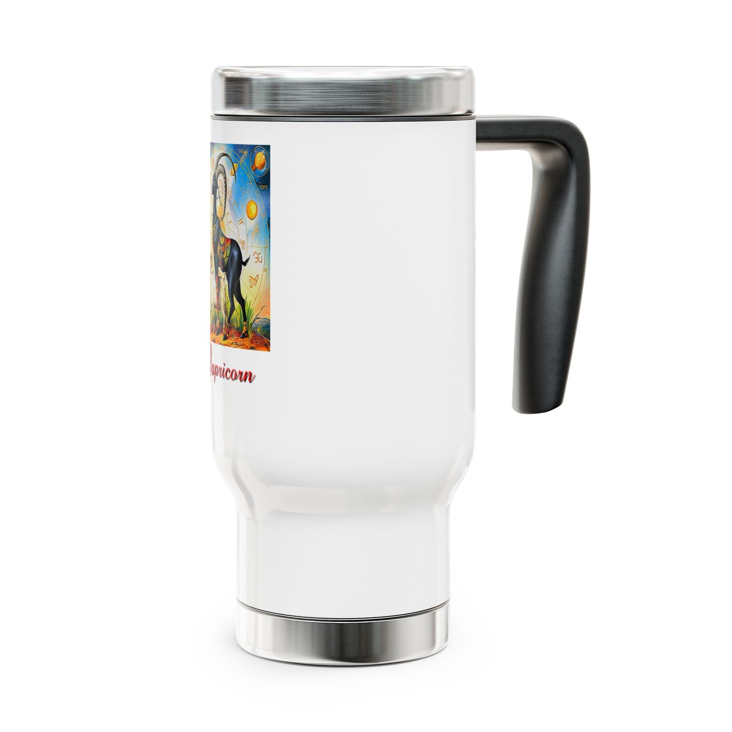 Capricorn, Stainless Steel Travel Mug with Handle, 14oz