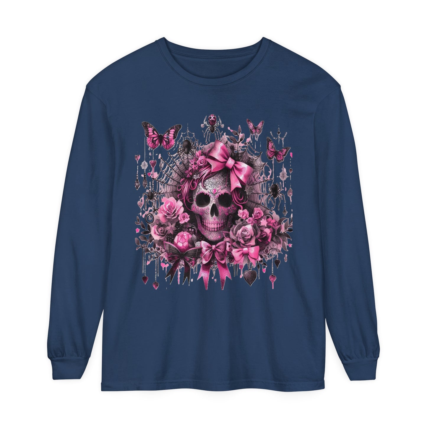 Coquette Halloween I, Unisex Garment-dyed Long Sleeve T-Shirt