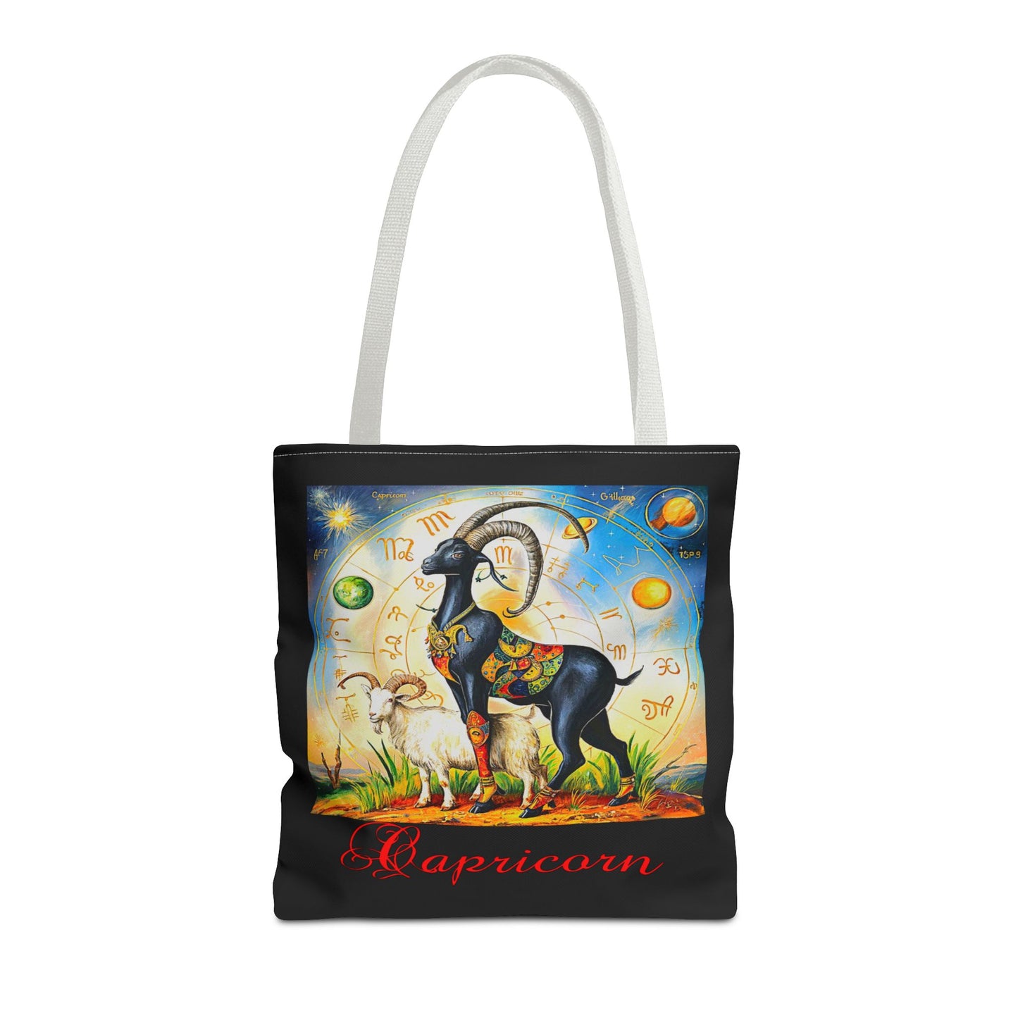 Capricorn Black Tote Bag, 3 Sizes