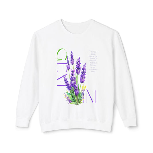 Gemini Lavender, Unisex Lightweight Crewneck Sweatshirt