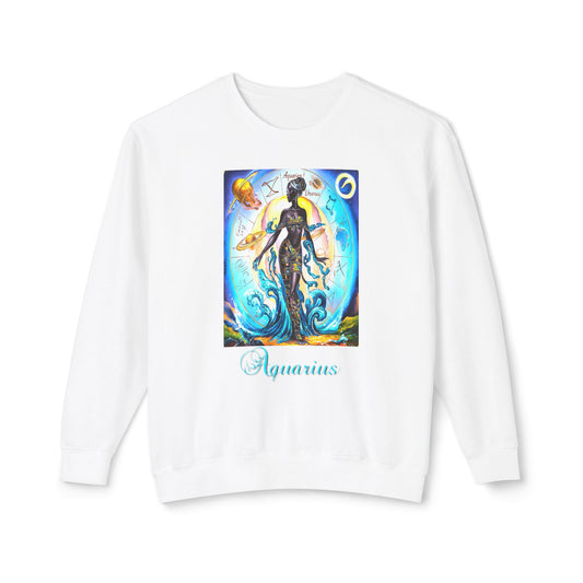 Aquarius, Unisex Lightweight Crewneck Sweatshirt