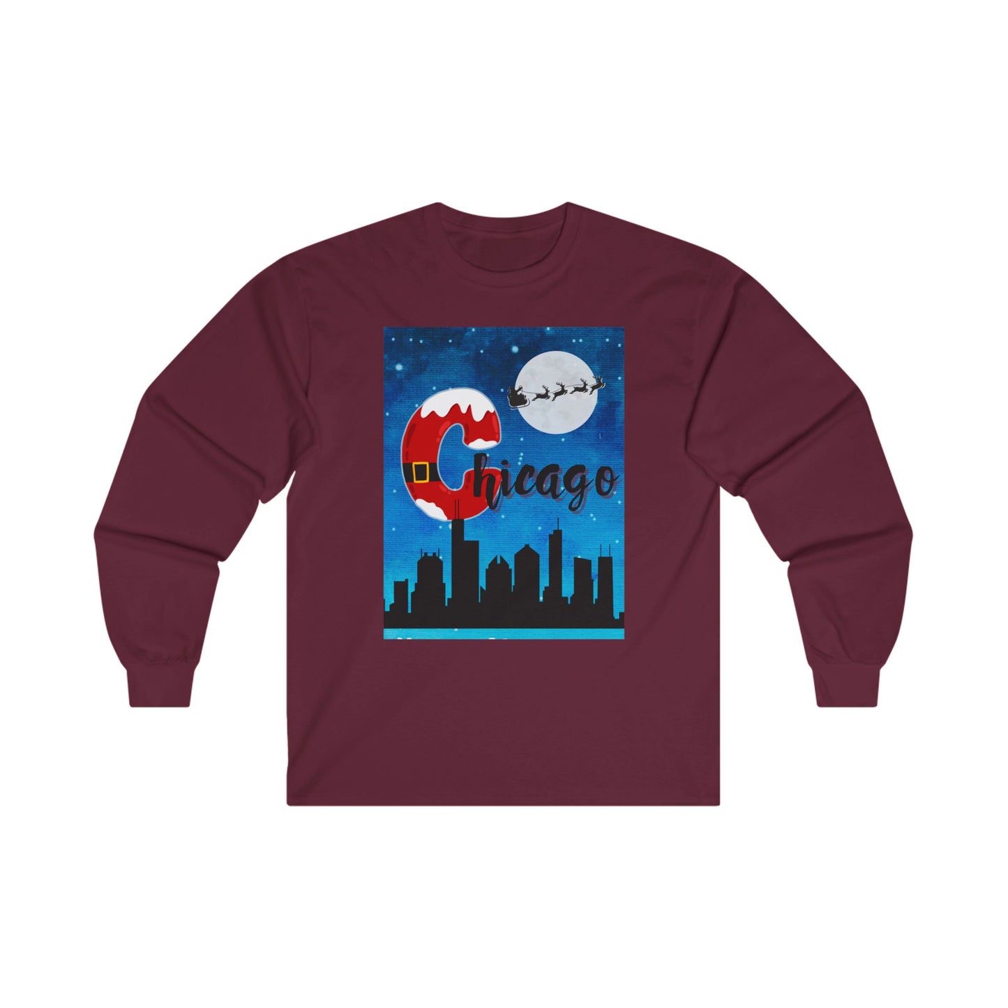 Santa in Chicago, Unisex Ultra Cotton Long Sleeve Tee