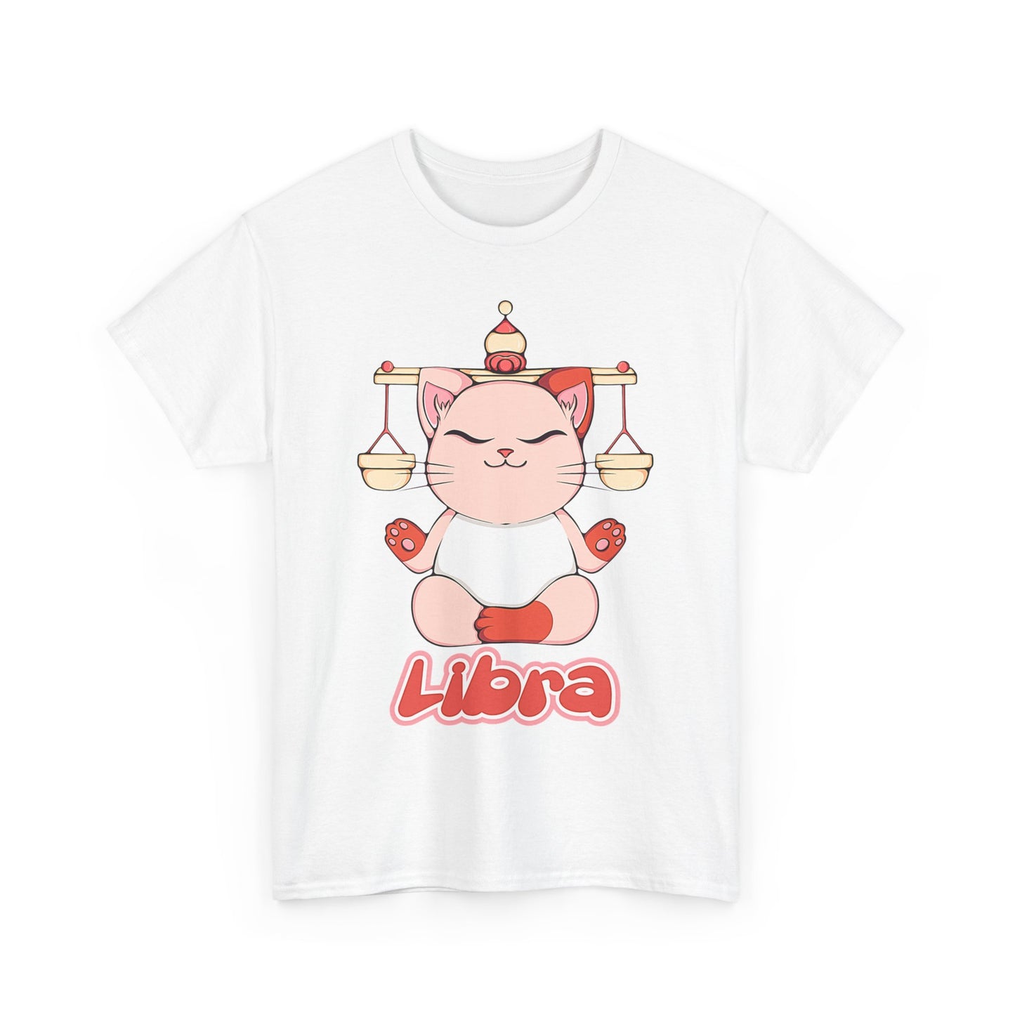 Libra Anime Cat, Unisex Heavy Cotton Tee