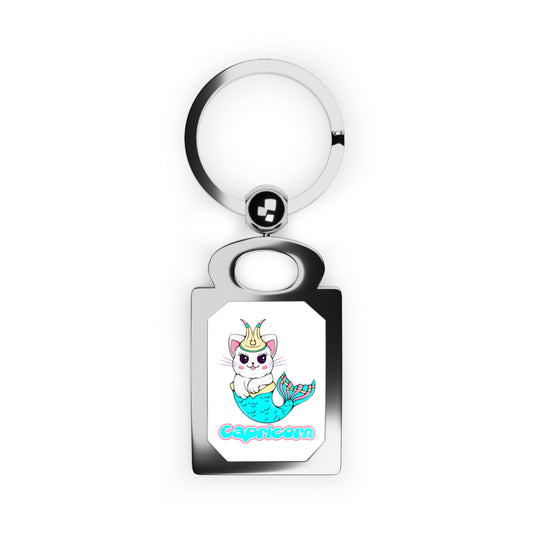 Capricorn Anime Cat, Rectangle Photo Keyring