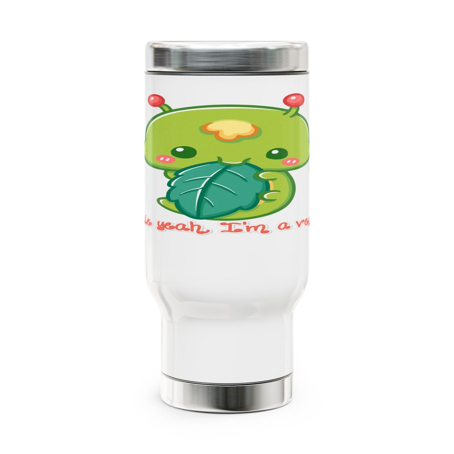 Kale Yeah I'm a Vegan, Stainless Steel Travel Mug with Handle, 14oz