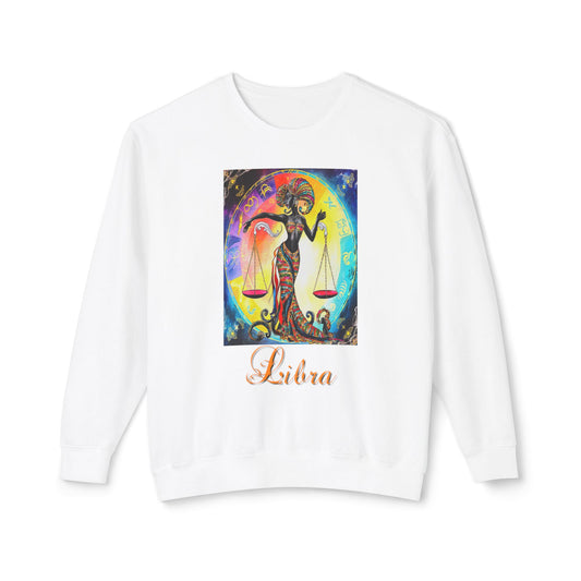 Libra, Unisex Lightweight Crewneck Sweatshirt