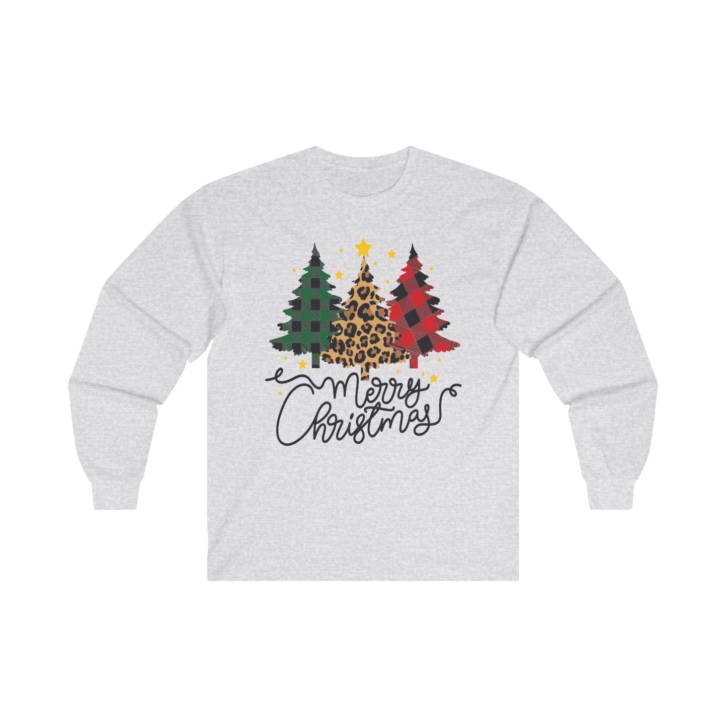 Patchwork Christmas Trees, Unisex Ultra Cotton Long Sleeve Tee