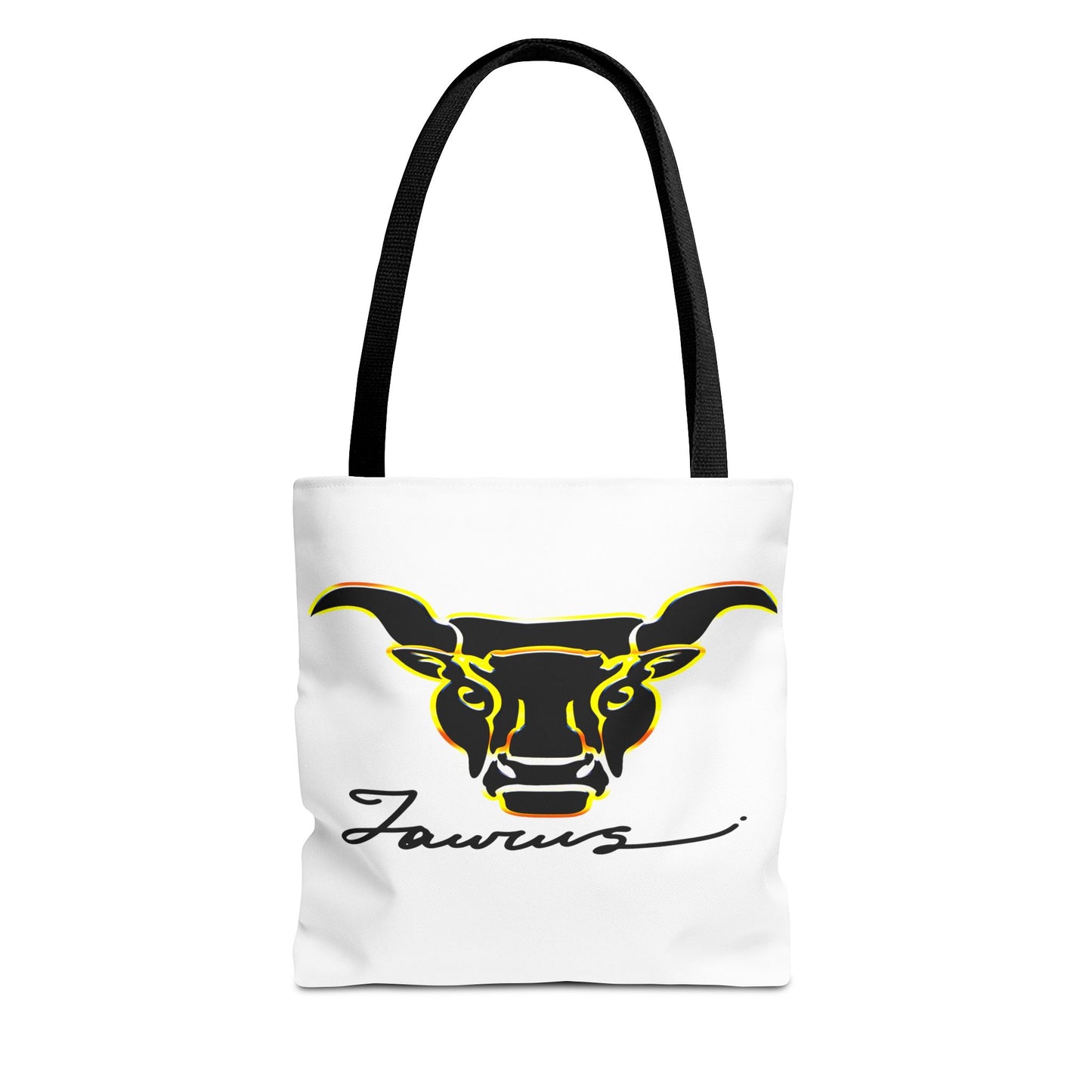 Taurus Bull White Tote Bag, 3 Sizes