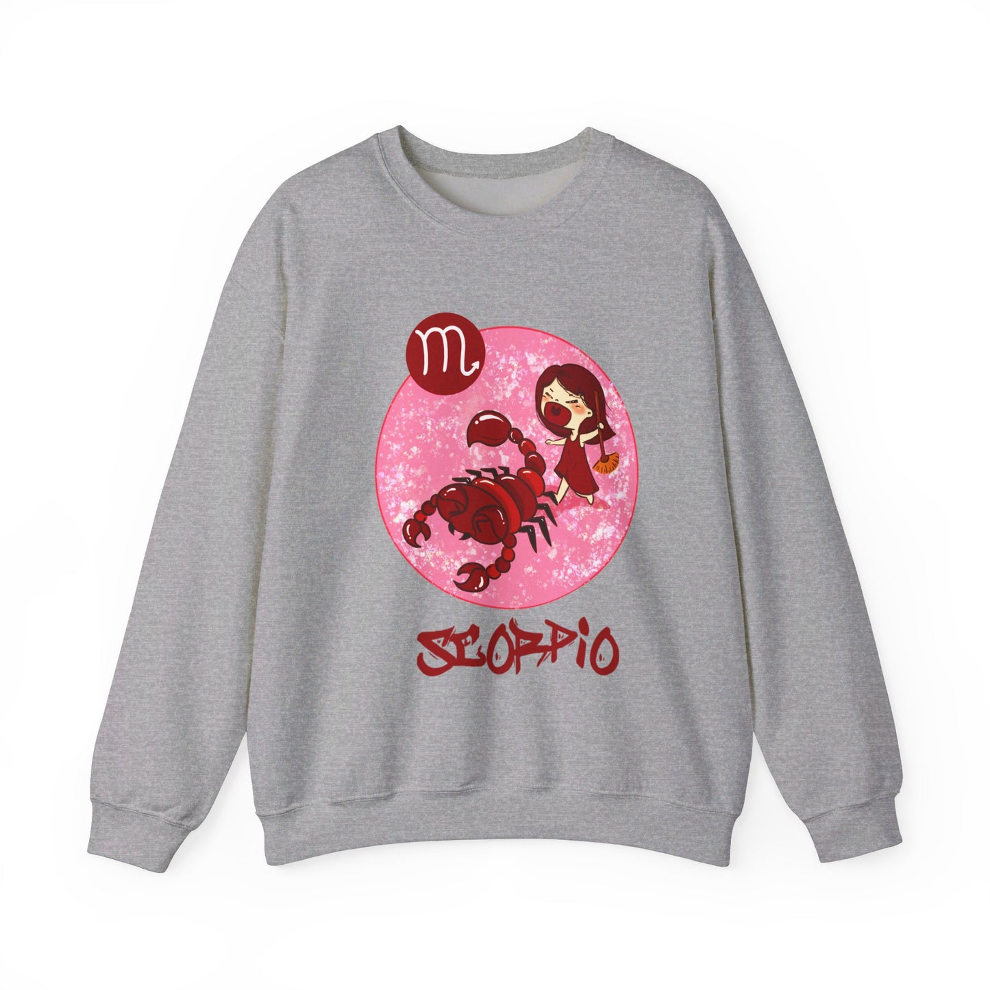 Scorpio Chibi Girl & Scorpion, Unisex Heavy Blend™ Crewneck Sweatshirt