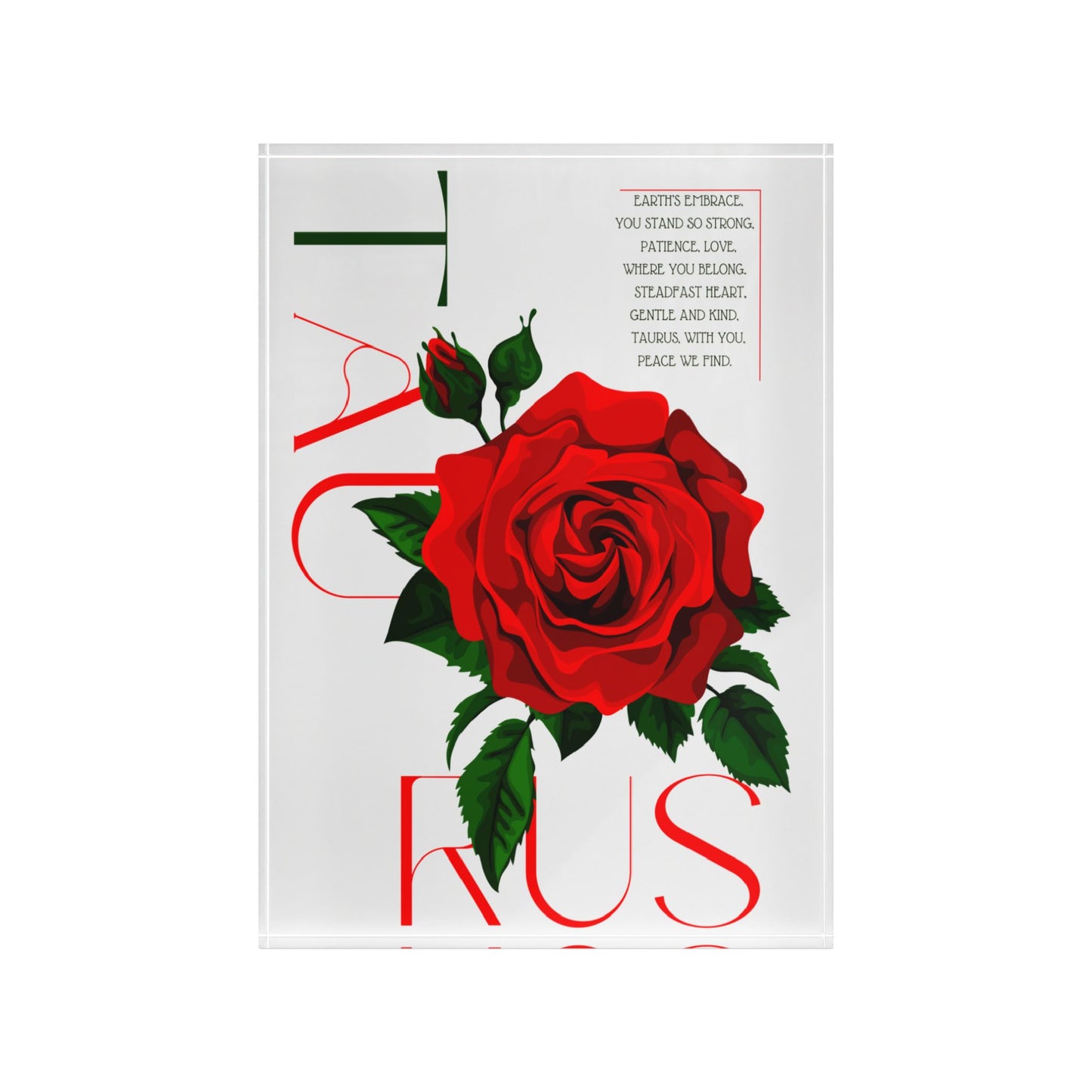 Taurus Rose, Photo Block (White)