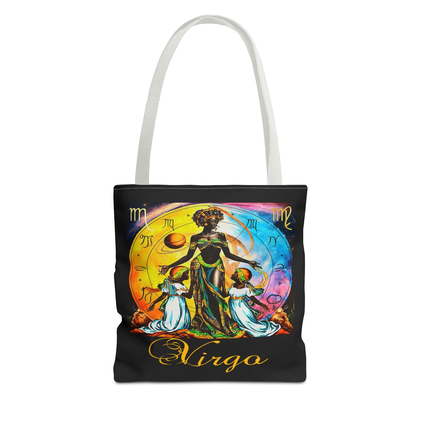 Virgo Black Tote Bag, 3 Sizes