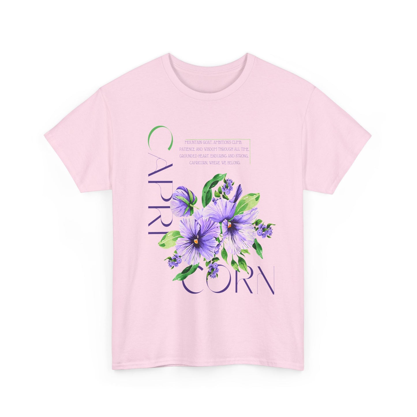 Capricorn Pansies, Unisex Heavy Cotton Tee