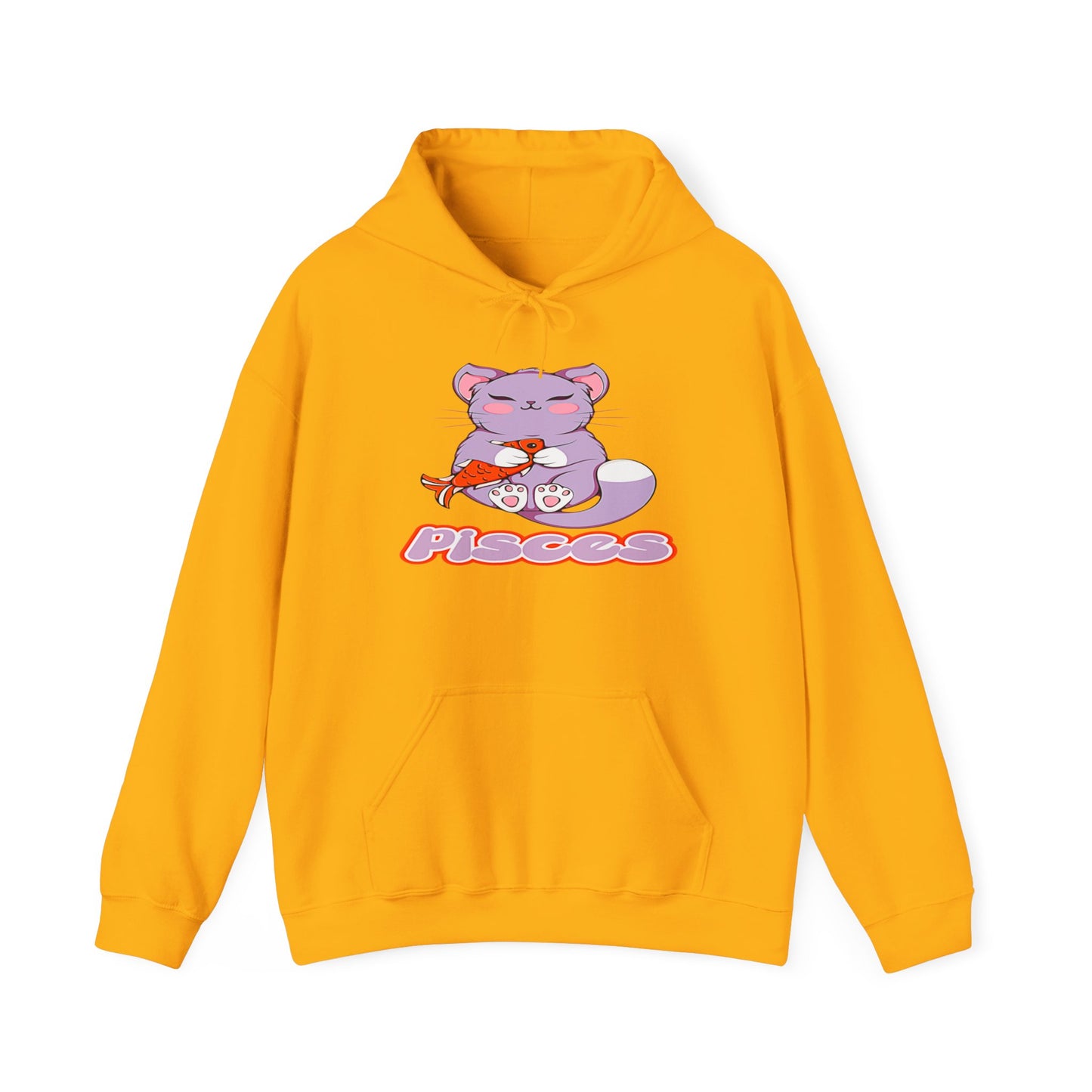 Pisces Anime Cat, Unisex Heavy Blend™ Hooded Sweatshirt