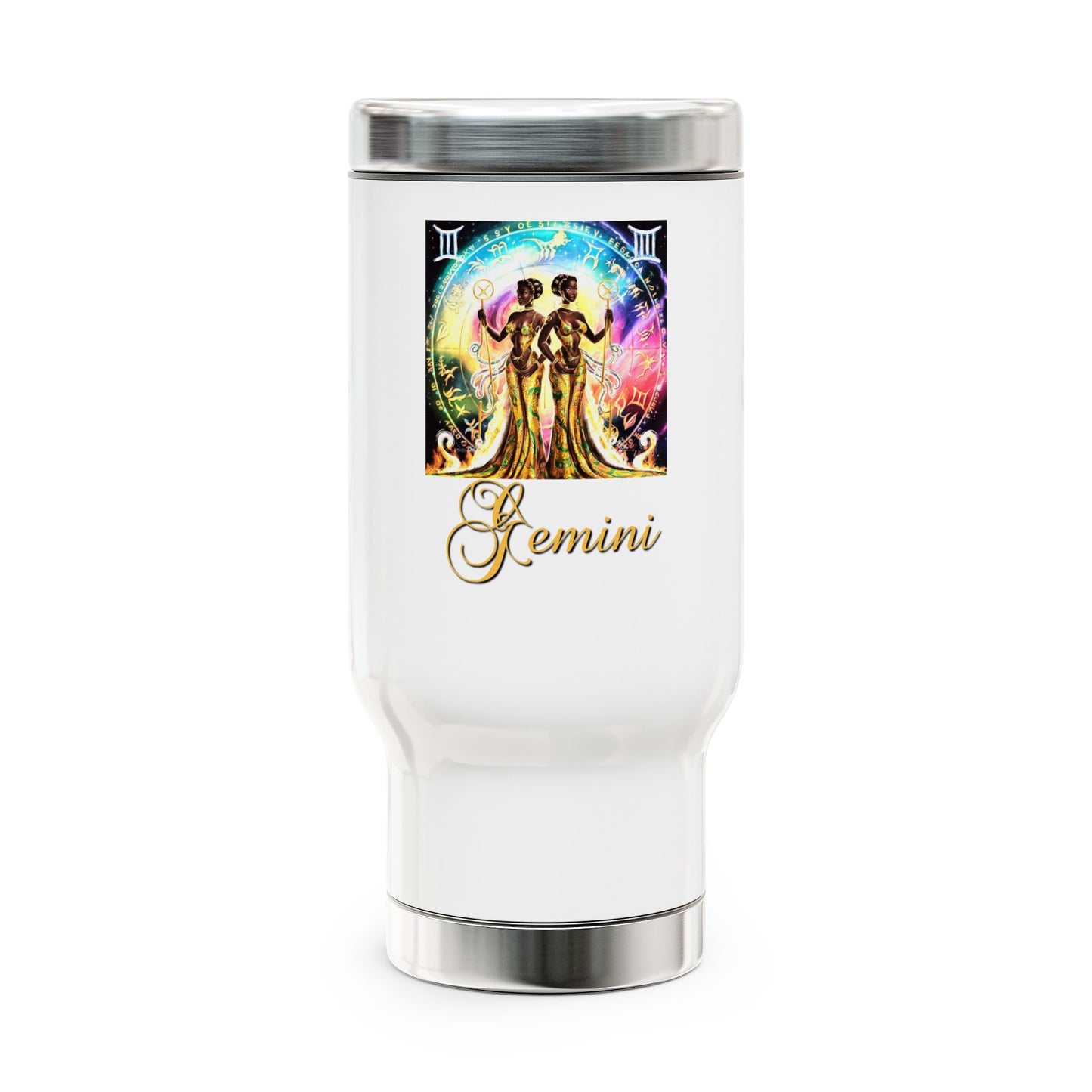 Gemini I, Stainless Steel Travel Mug with Handle, 14oz