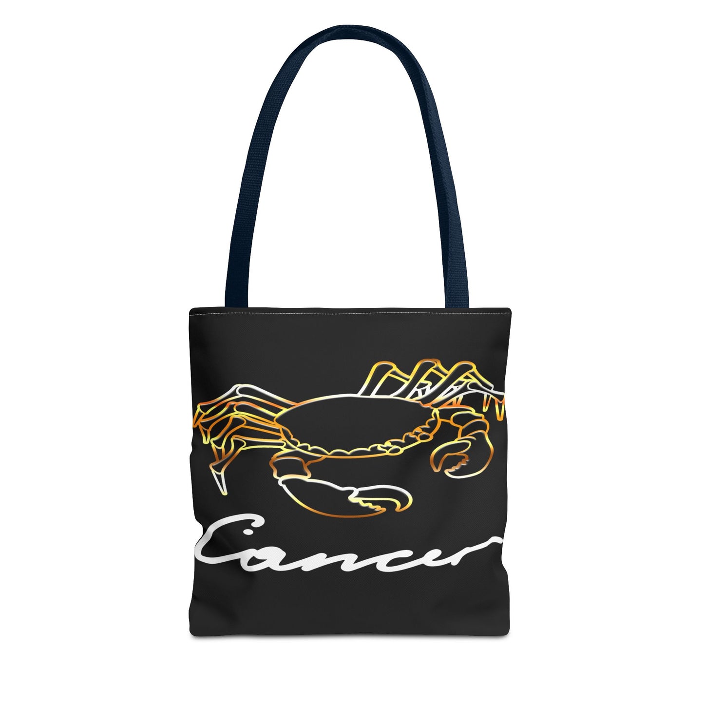 Cancer Crab Black Tote Bag, 3 Sizes