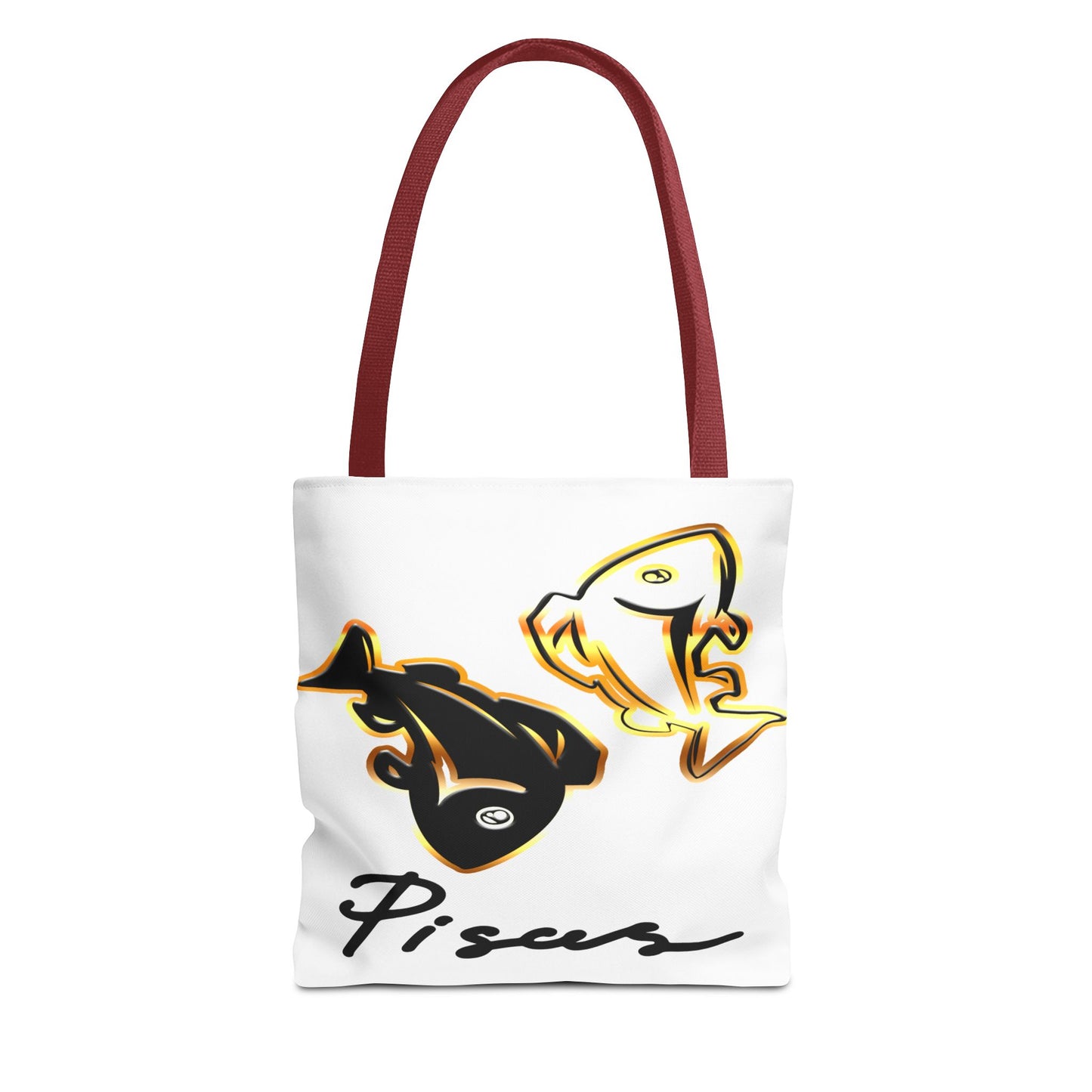 Pisces Fish White Tote Bag, 3 Sizes