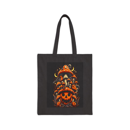 Cosmic Halloween, Cotton Canvas Tote Bag