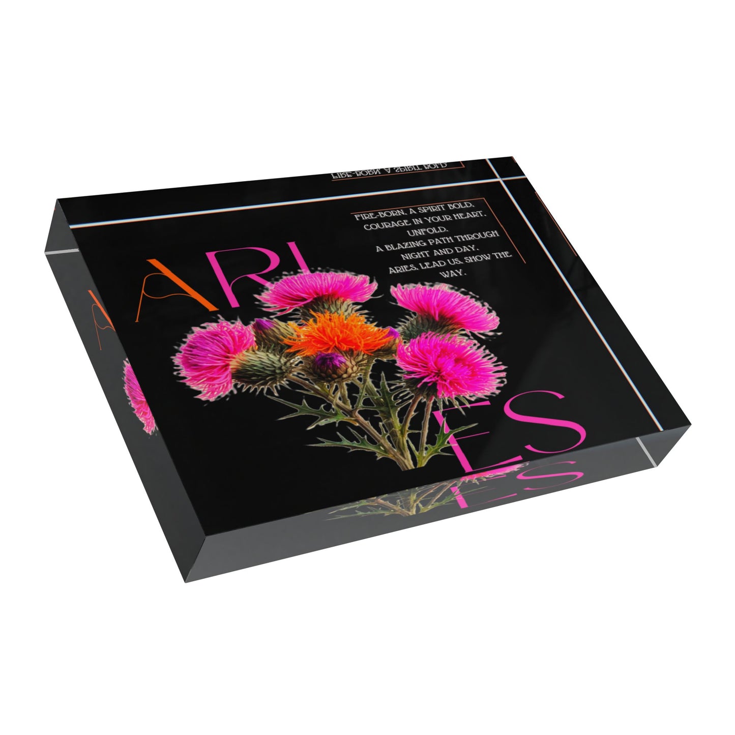 Aries Thistle, Photo Block (Black)