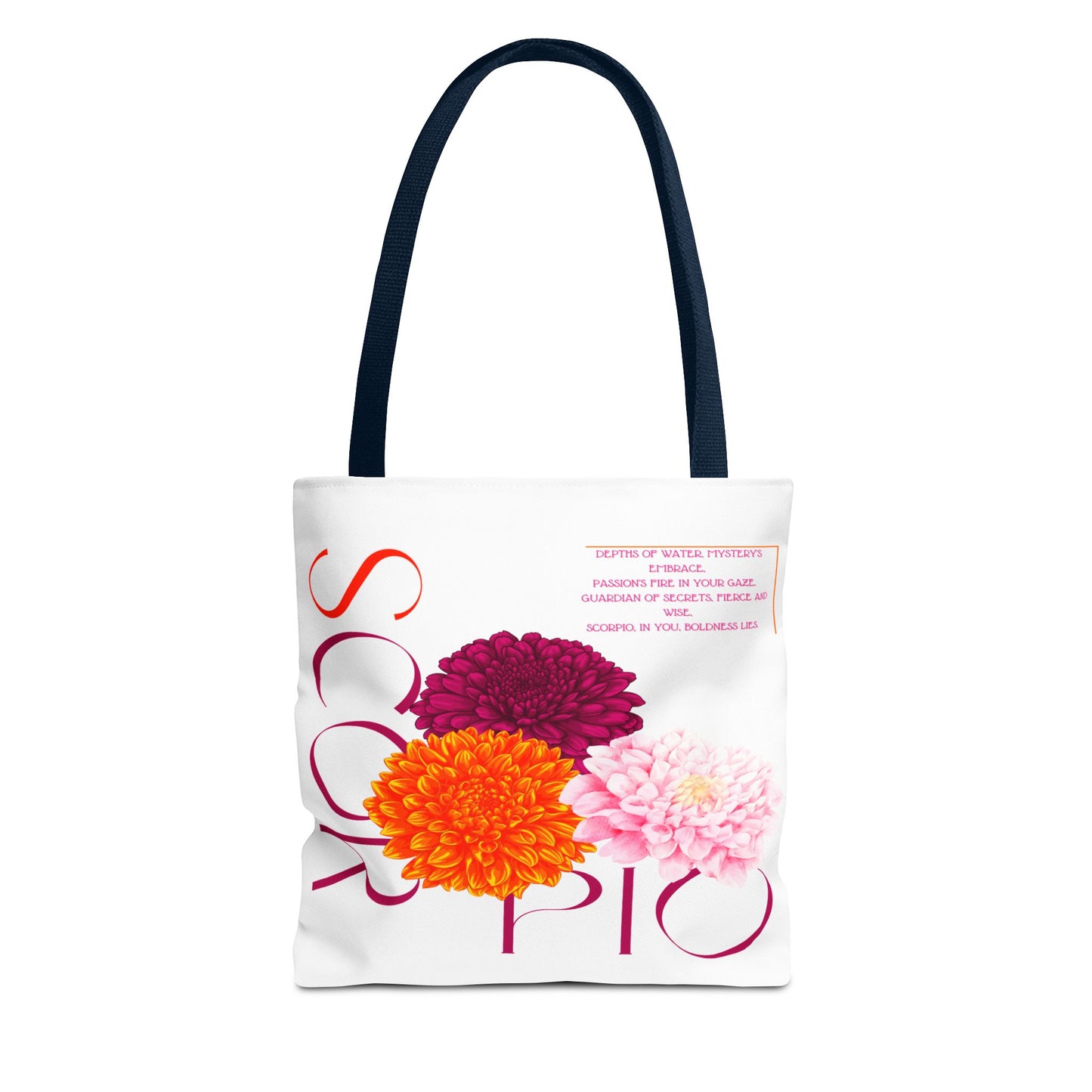 Scorpio Chrysanthemums White Tote Bag, 3 Sizes