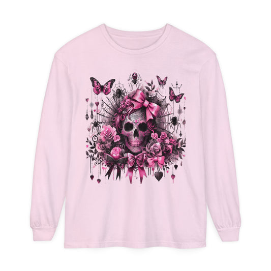 Coquette Halloween I, Unisex Garment-dyed Long Sleeve T-Shirt