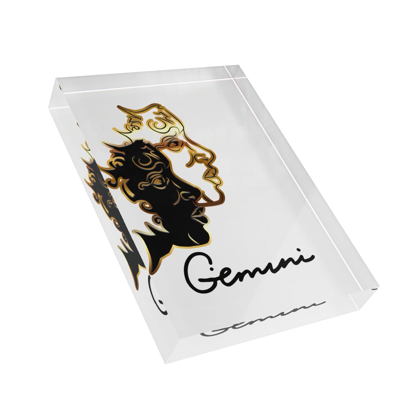 Gemini Twins Photo Block, White