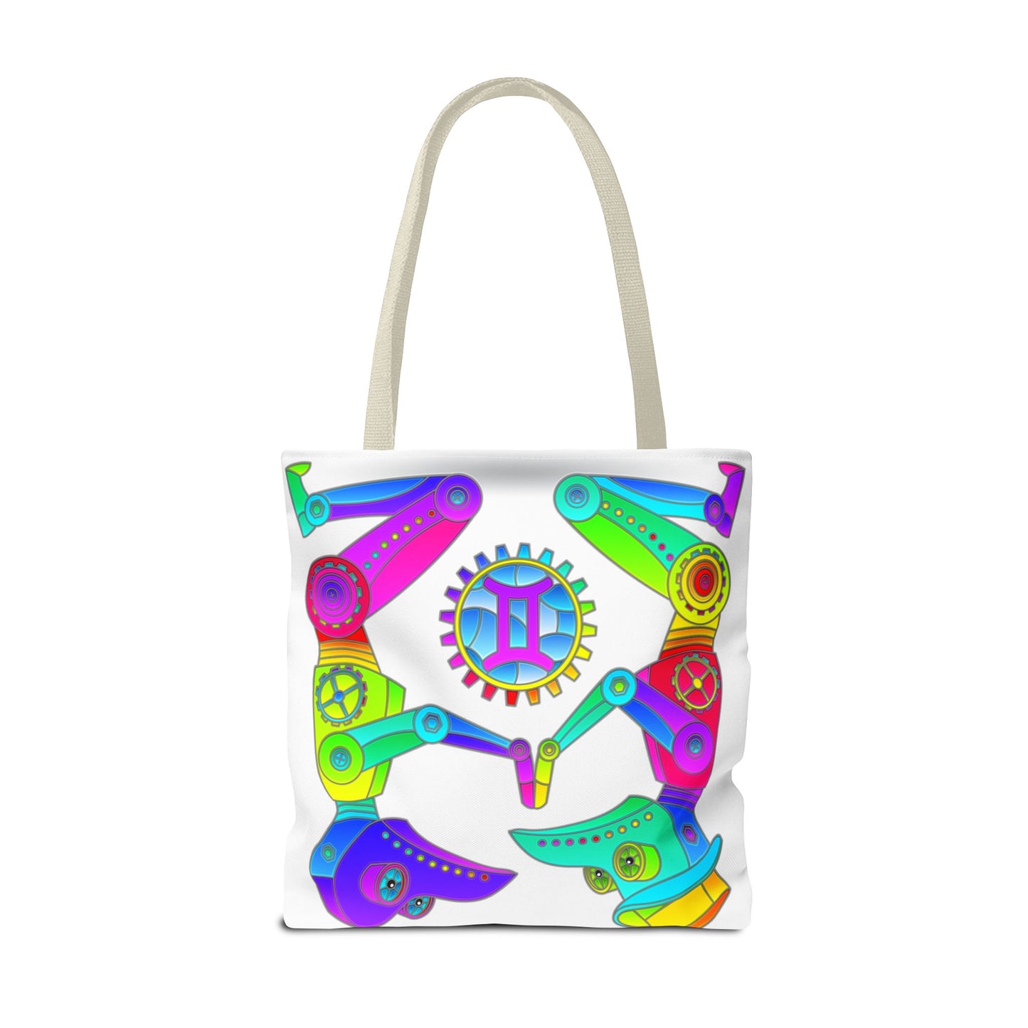 Gemini Rainbow Steampunk, White Tote Bag