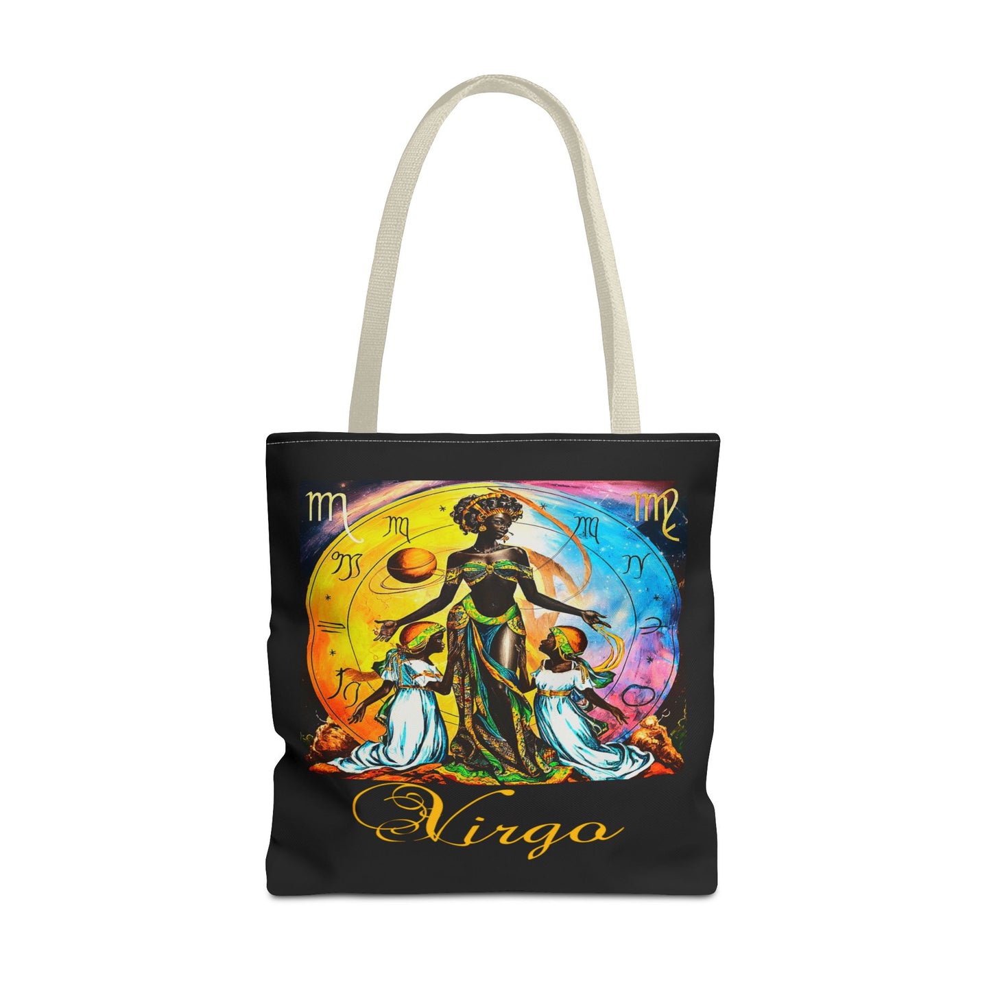 Virgo Black Tote Bag, 3 Sizes