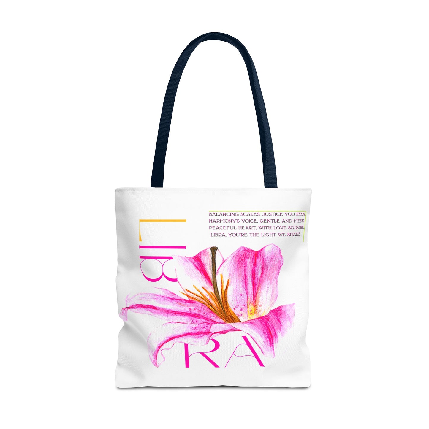 Libra Lily White Tote Bag, 3 Sizes