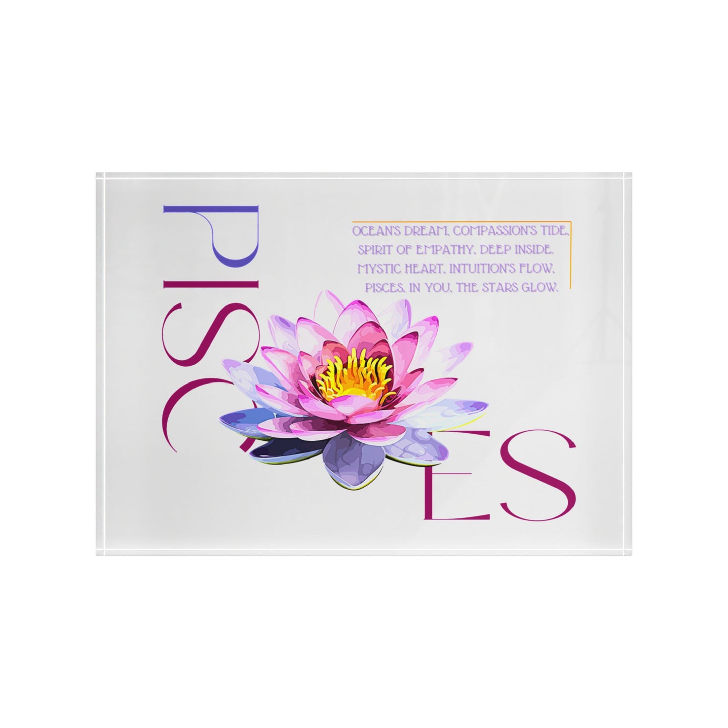 Pisces White Lotus, Photo Block (White)