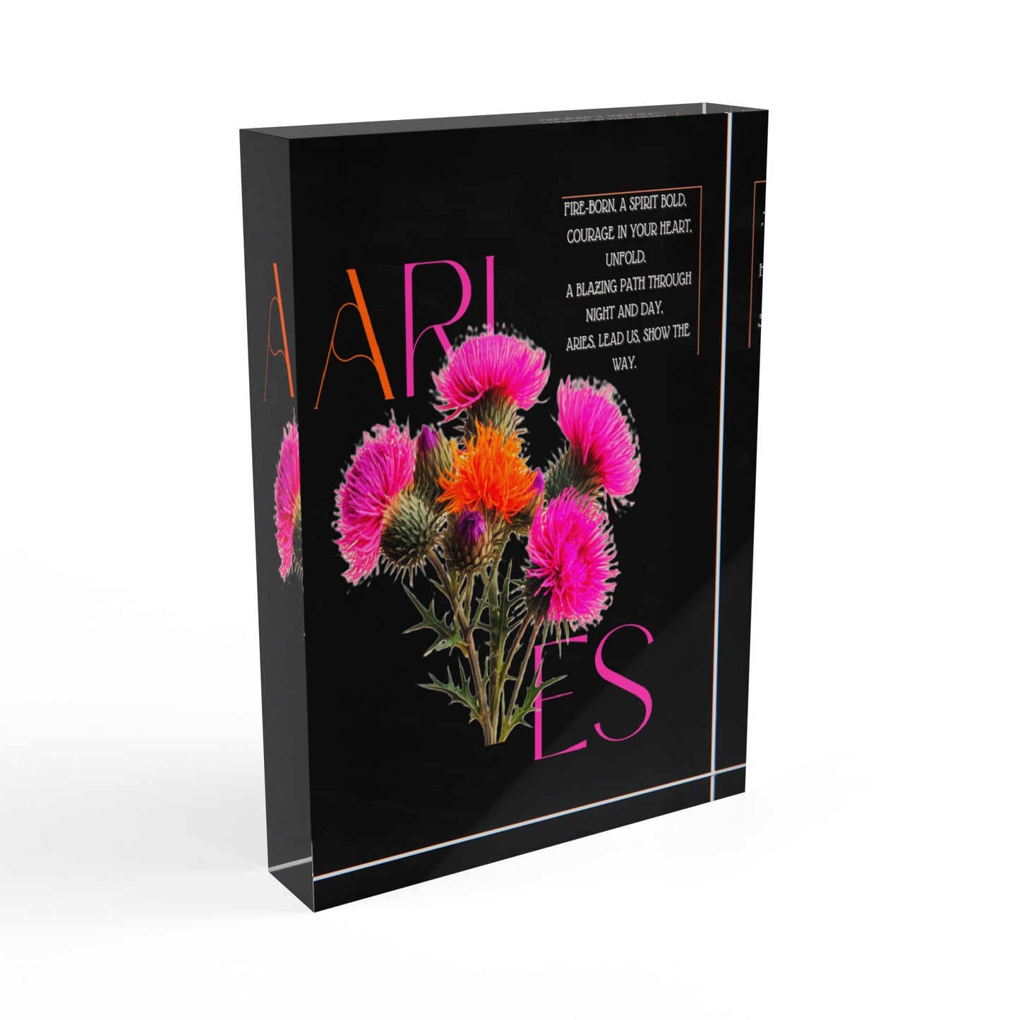 Aries Thistle, Photo Block (Black)