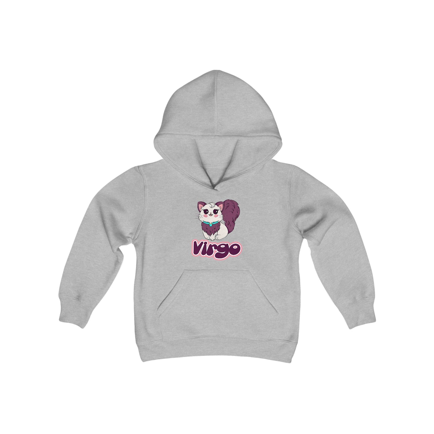 Virgo Anime Cat, Youth Heavy Blend Hooded Sweatshirt