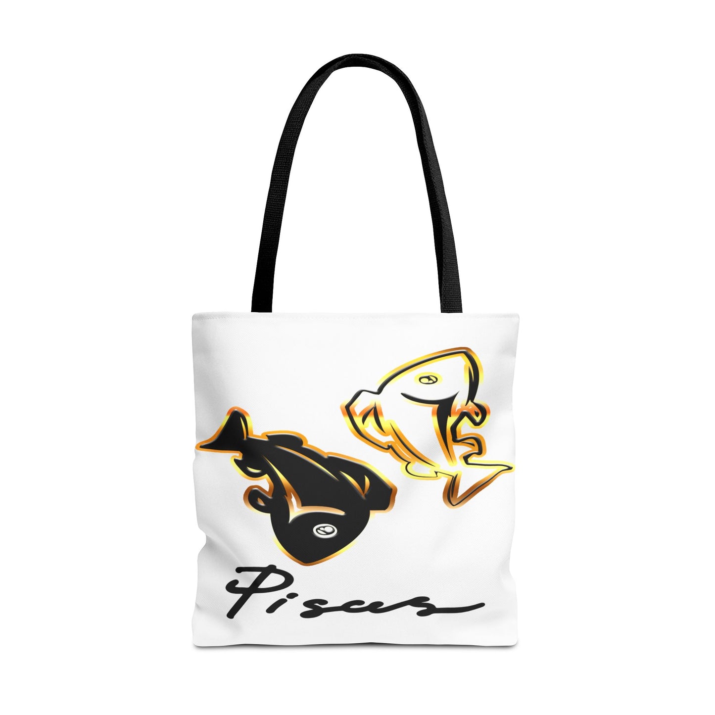 Pisces Fish White Tote Bag, 3 Sizes