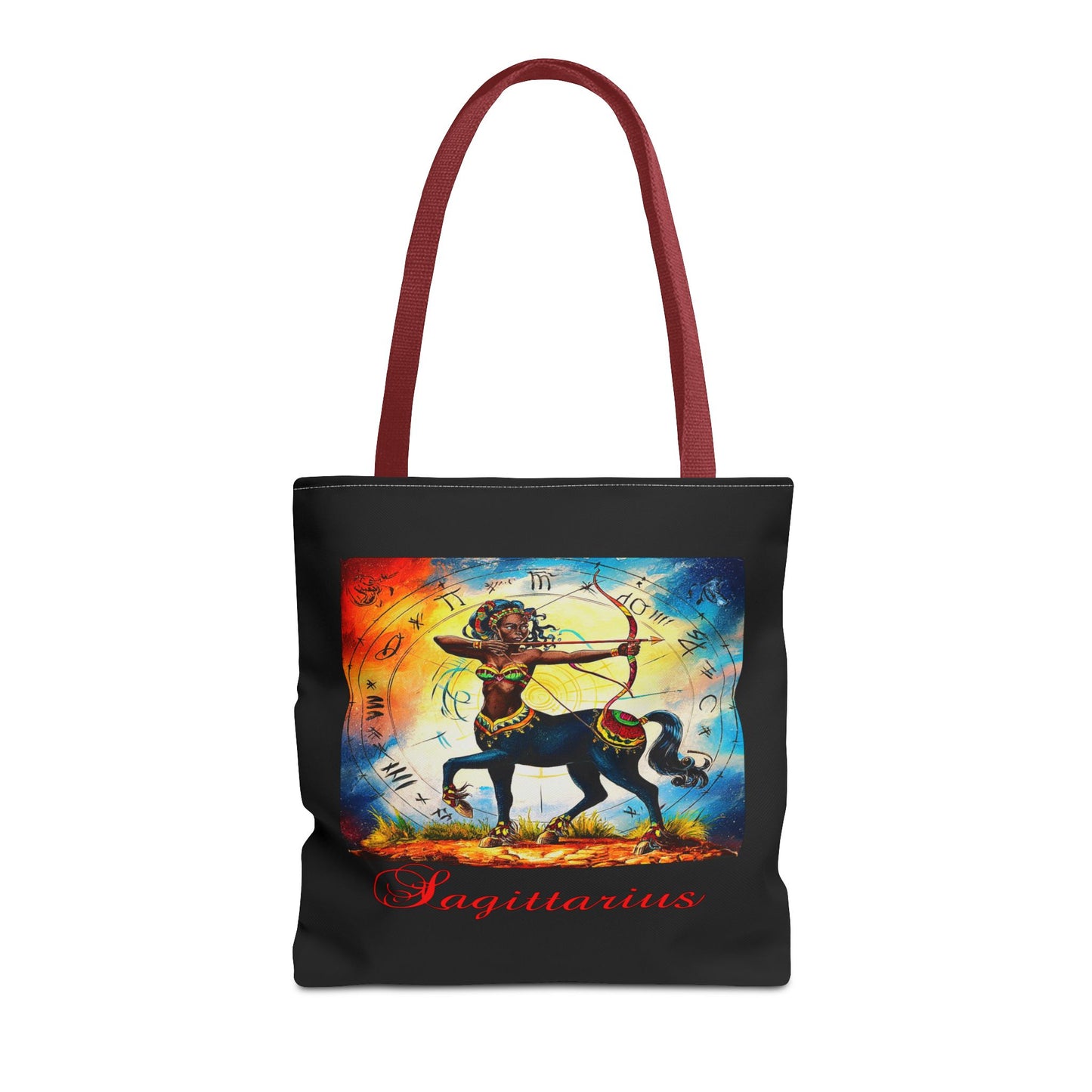 Sagittarius Black Tote Bag, 3 Sizes